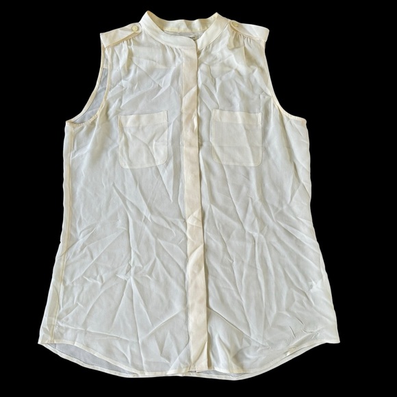 Banana Republic Tops - Banana Republic Cream Sleeveless Blouse